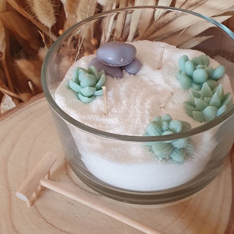 Bougie en poudre "Jardin Zen"